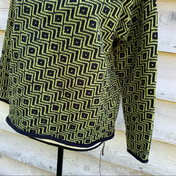 Vintage Express Tricot Jacquard Print Long Sleeve Collared Quarter Zip Sweater - Picture 10 of 16